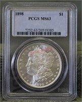 1898 MS63 PCGS Morgan Silver Dollar
