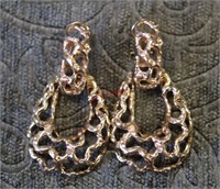Vintage 14k Gold Nugget Style Earrings 26.5g