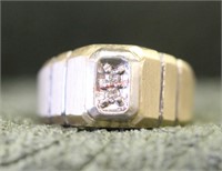 14K Diamond Men's Ring