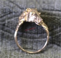 14k Gold Horse Ring
