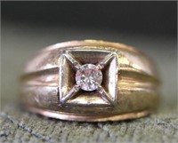 14K Gold Men's .25kt Diamond Ring