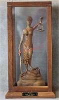 Themis Lady of Justice Carved Wood Statue