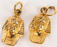 Jewelry Lot of Two 14kt Gold Pharaoh Pendants
