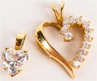 Jewelry 14kt Yellow Gold Heart CZ Pendants