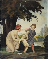 Herold Bruder 1934 Mother and Children Oil