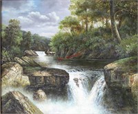 William Charles Harrison River Landscape Oil/Canva