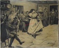 Maximilian Colin, Tavern Scene Oil on canvas