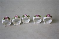5 Royal Albert "Moss Rose" Napkin Rings