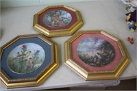 3 Framed Collector Plates