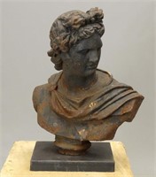 Cast Iron Bust Of Appolo