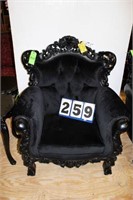 Belle de Fleur Chair, Blue Velvet, 36" Wide