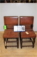 Brown Leather Chairs w/Nail Head Trim