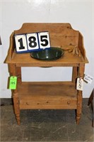 Wooden Wash Stand w/Basin, 29" Wide x 38" Tall