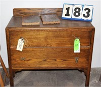 Vintage 2-Drawer Oak Chest, 36" Wide x 36" Tall