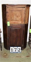 Vintage Wooden Corner Cabinet, 31" Wide x 55" Tall