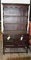 Vintage Wooden Colonial Hutch, 43" Wide x 77" Tall
