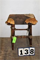 Animal Hide Stool, Production Made, 12"x29"