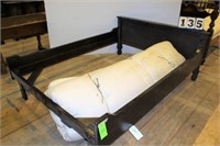 Wooden Bed frame w/Mattress, 62" Wide x 84" Long