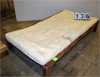 Twin Bed with w/Mattress, 41" Wide x 71" Long