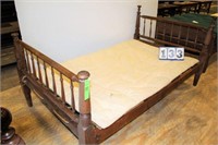 Vintage Rope Bed w/Mattress, 50" Wide x 82" Long