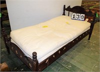 Vintage Rope Bed w/Mattresses, 41" Wide x 77" Long