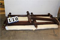 Twin Rope Bed w/Cannonball Bed Posts, Disassembled