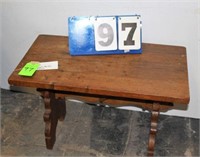 Small Mortise Wooden Bench, Approx. 30"x19"x17"