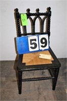 Black Wooden Chair w/Woven Seat