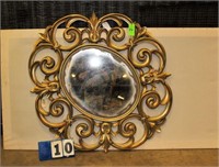 Large Gold Scrolled Mirror, 55" Wide x 55" Tall