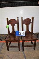Vintage Wooden High Back Chairs