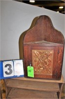 Vintage Small Carved Wooden Corner Cabinet
