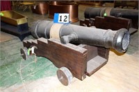 Faux  Ship Cannon, Wheeled Carriage, 7' Barrel