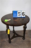 (1) 3-Legged Curry Table, (1) Wooden Octagon Table