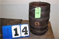 Vintage Wooden Bucket, 10" Diameter x 16" Tall