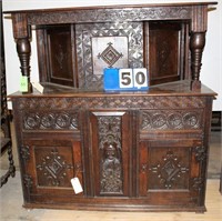 Vintage Gothic Carved Cabinet