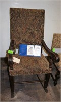 Vintage Large Upholstered Paisley Armchair