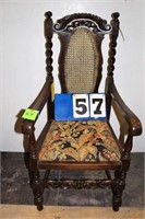 Vintage Upholstered Barley Twist Chair