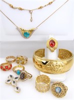 Group of Gold Tone, Sterling Silver Jewelry