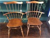 Pair of Curved Back Dining Chairs