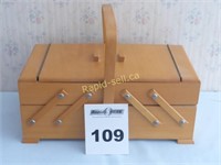 Vintage Fold-Out Sewing Box and Contents