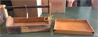 2pc Wood Tool Box, 20" & Wood Tray, 18"