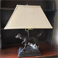 Bronze Hunting Dog Lamp, 26" Tall