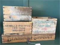 4pc Vintage Wood Packing Crates