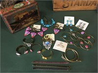 Vintage Tin of Jewelry, Loren Hope