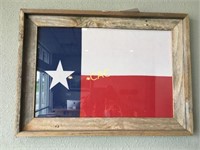Framed Texas Flag, 22" x 15"