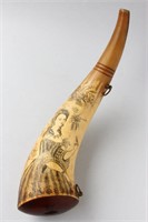 Scrimshawed 18th/19th Century Powder Horn,