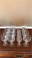 16 Crystal Wine Glasses