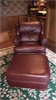 Leather Chair & Ottoman