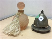 Vintage Perfume Bottle And Counter Bell