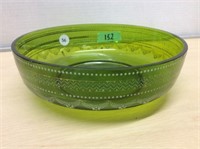 Hand Painted Green Glass Bowl